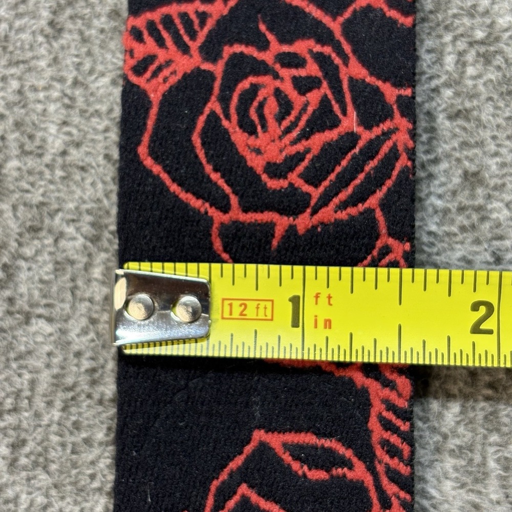 Arcade Men's Rose Pattern Belt Stretch Adjustable Clasp One Size Floral Black - Picture 9 of 11